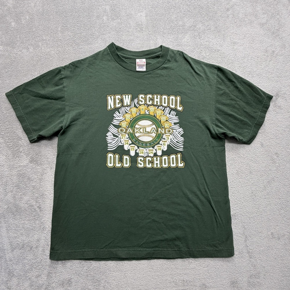 Oakland A's INTEX Shirt Mens XL Green‎ Baseball Crewneck